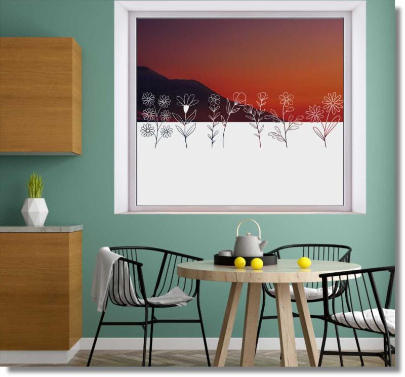 Fensterfolie Blumen